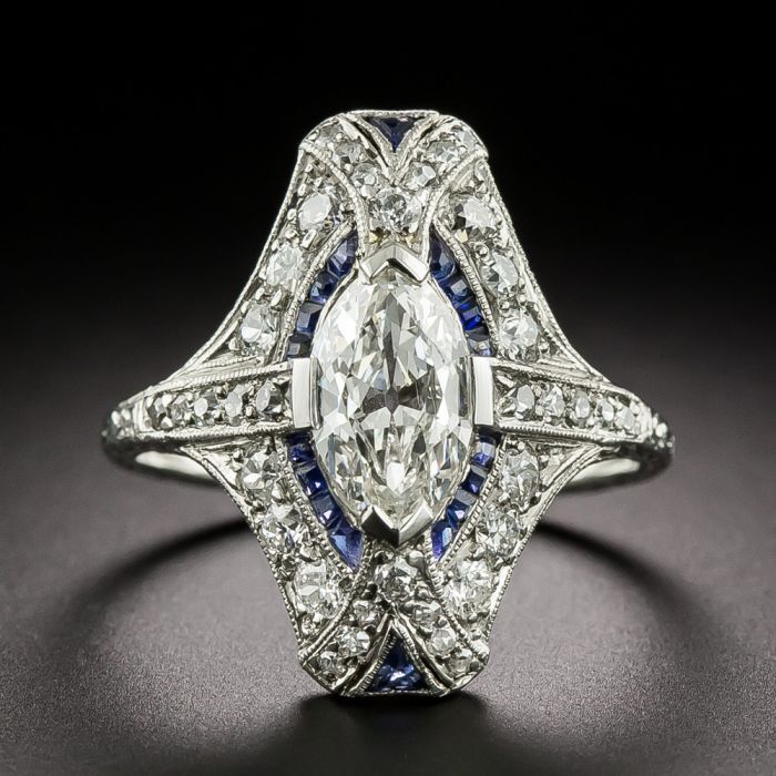 Sapphire and diamond hot sale marquise ring