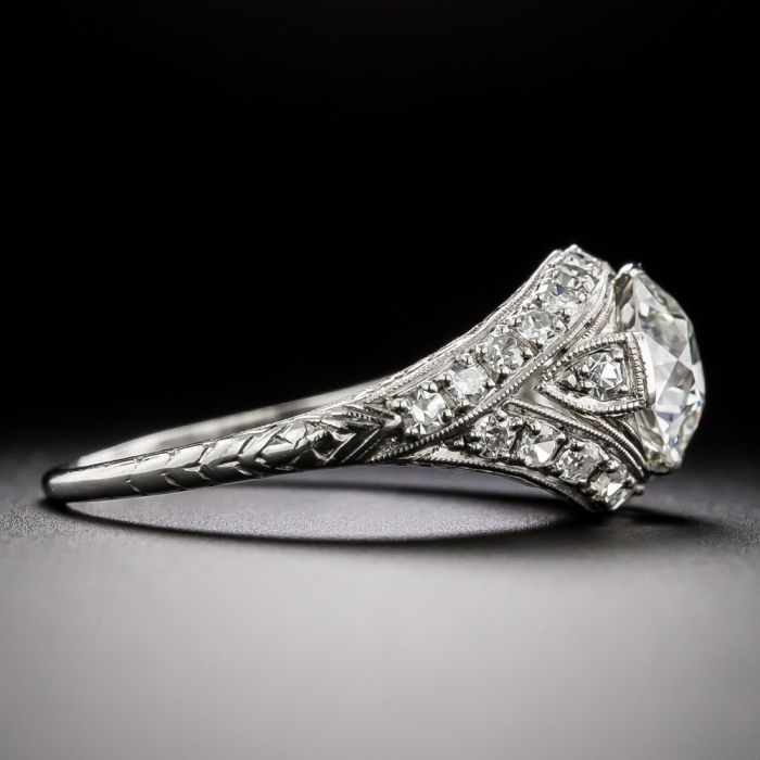 Tiffany & Co. Knife Edge Diamond Engagement Ring Platinum .71Ct D/IF