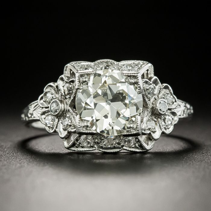 Delicate Art Deco Round Diamond Engagement Ring In 18K Yellow Gold |  Fascinating Diamonds