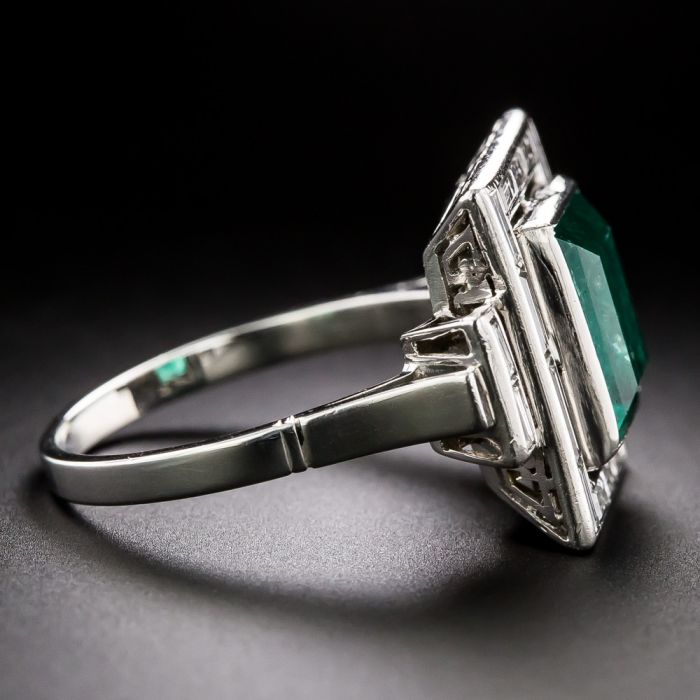 Emerald and clearance diamond baguette ring