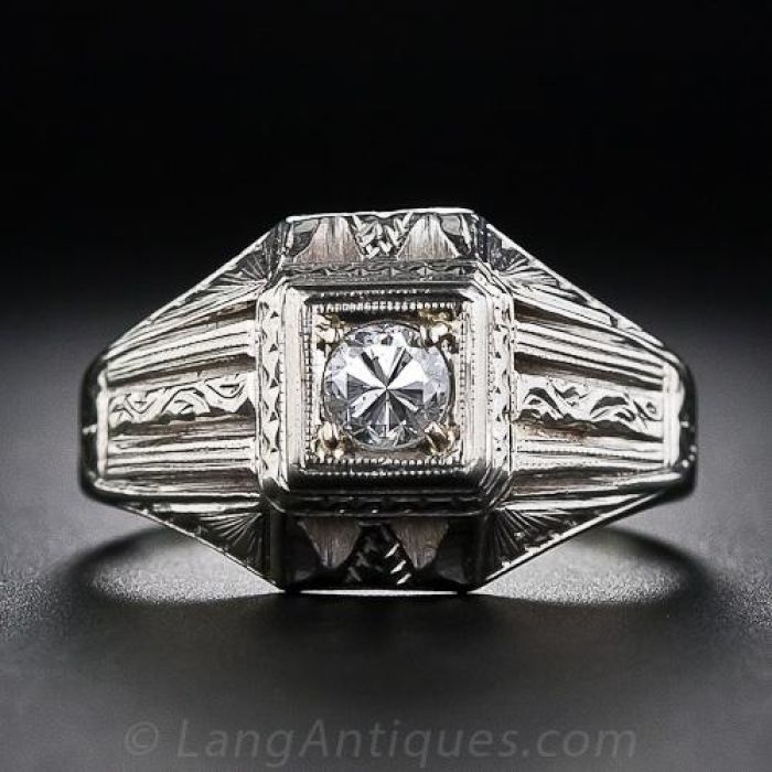 Art Deco .30 Carat Diamond Engagement Ring