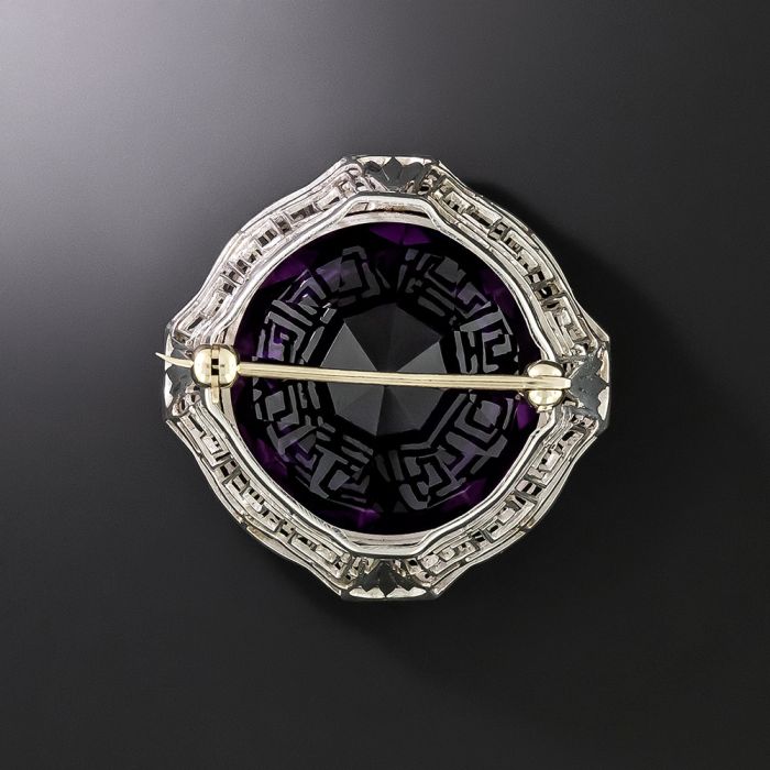 Art Deco 45.00 Carat Gemmy Amethyst Brooch