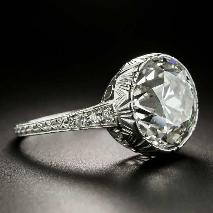 61ctw Old European Cut & Pear Cut Diamond Trilogy Ring – Jewels by Grace