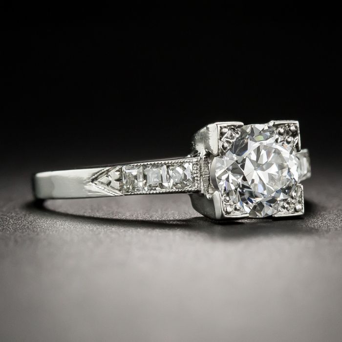 Round diamond square setting on sale vintage