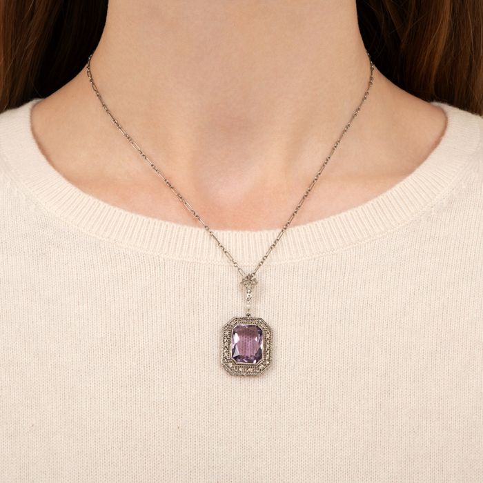 Art deco sale amethyst necklace