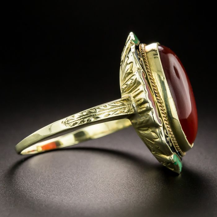 Buy quality 18kt rose gold enamel ring for men in Pune