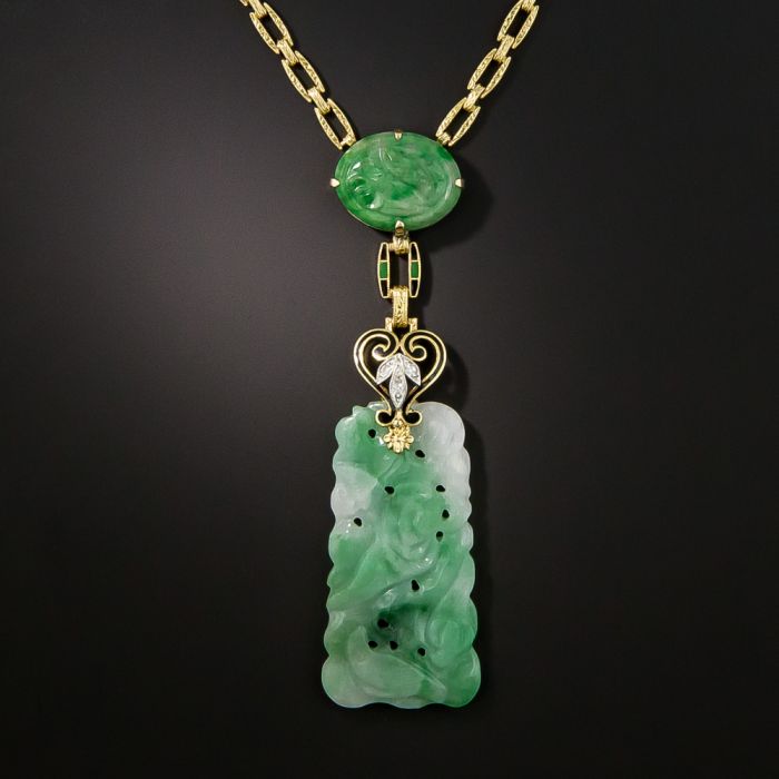 Antique jade sale necklace