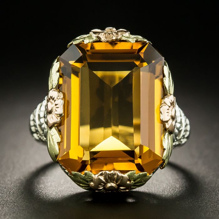 Yellow Gold Fashion Rings | Multi Color Semi Precious Stone Rings