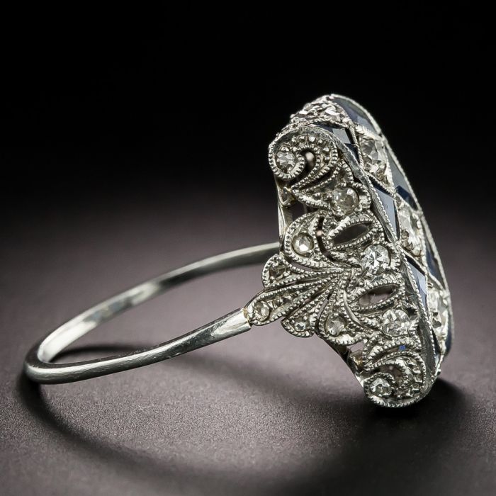Beneden afronden Afkeer Wrijven Art Deco Diamond and Sapphire Dinner Ring