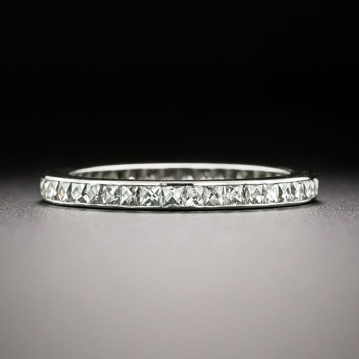 Art Deco French Cut Diamond Eternity Band Size 5 1 2