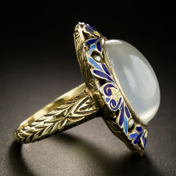 Antique Victorian Moonstone Ring 12ct Stone – Laurelle Antique Jewellery