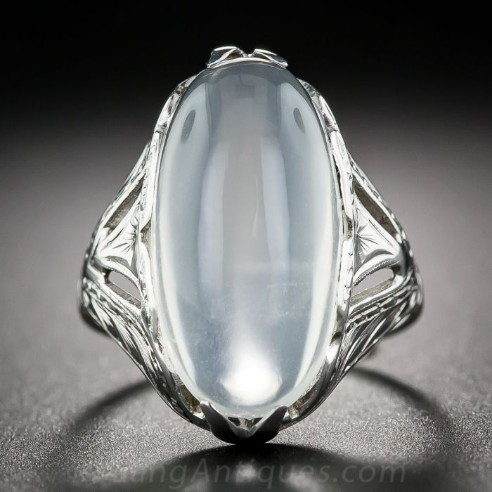 Art deco marquise engagement ring vintage moonstone engagement ring ro –  Ohjewel