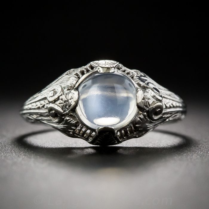 Moonstone Ring - Sterling Silver - Vintage – Vintage Paris Jewelry