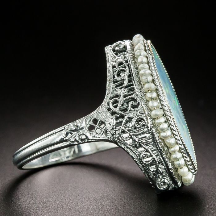 Georgian Pearl and Diamond Ring - Charlotte Sayers Antique Jewellery