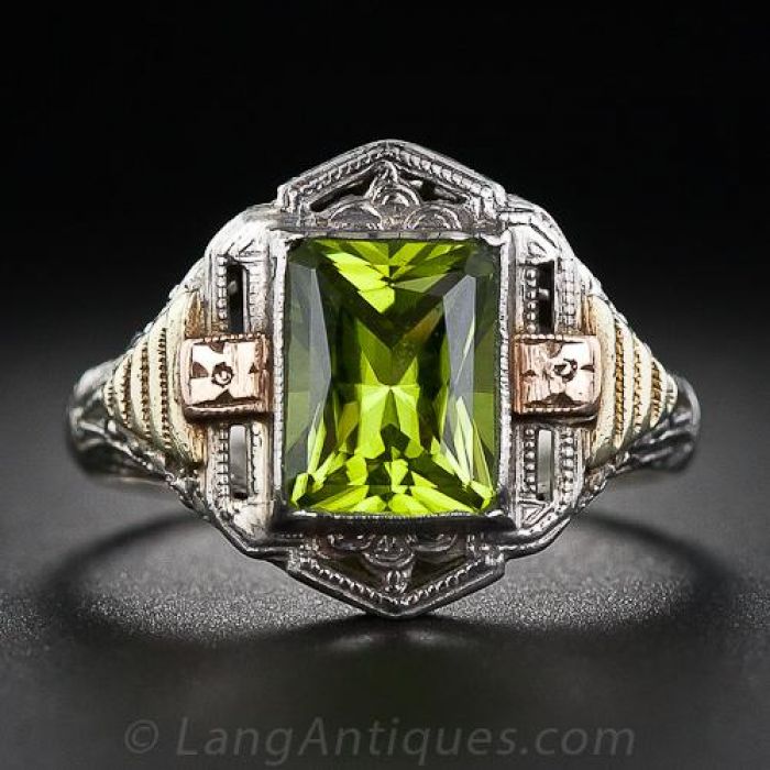 Peridot art deco on sale ring