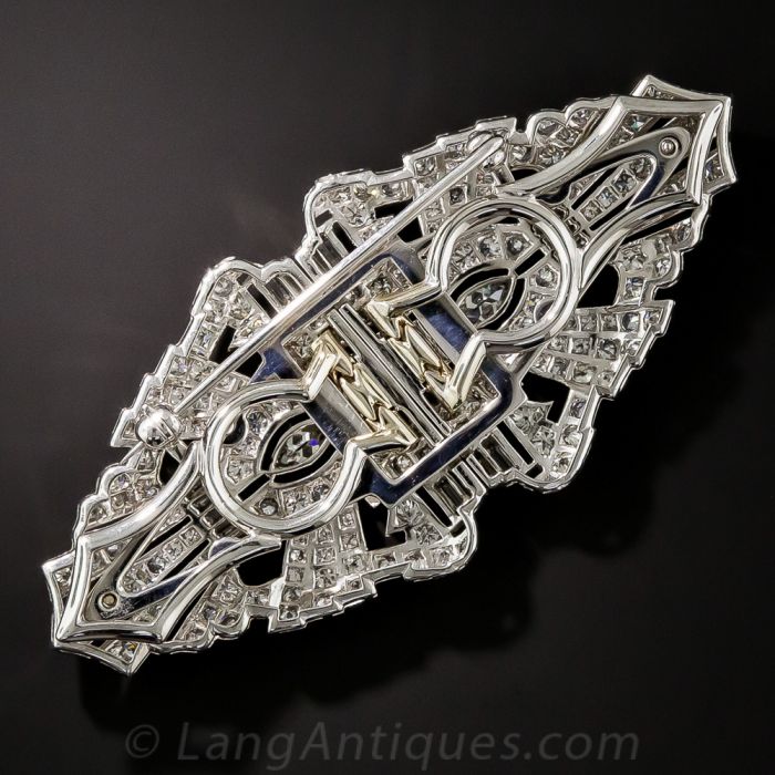 Buy Art Deco 1.74 ctw Diamond Filigree Brooch Platinum Online