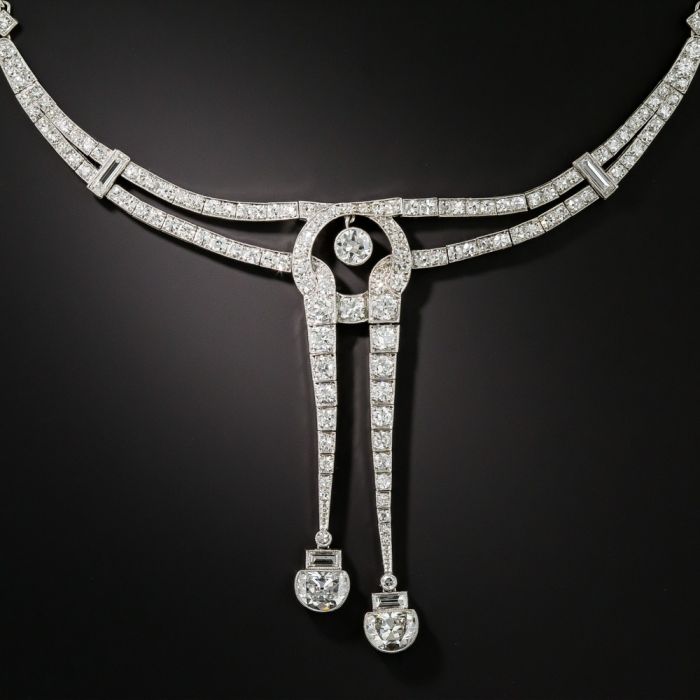 Colombian Emerald and Diamond Art Deco Convertible Necklace | M.S. Rau