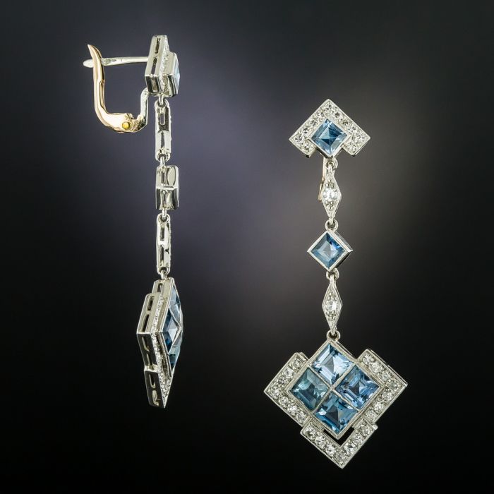 BiG SAL *HANDCRAFTED EXQUISITE VINTAGE ART-DECO INSPIRED ORNATE DROP EARRINGS.g 