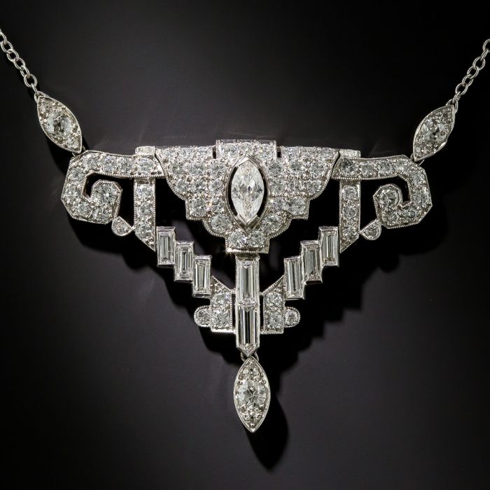 Vintage Art Deco Silver and Paste Necklace | RH Jewellers