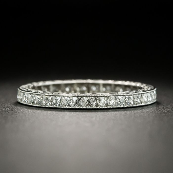Platinum 1 1/5 CT Princess Cut Diamond Eternity Wedding Band Ring – LSJ