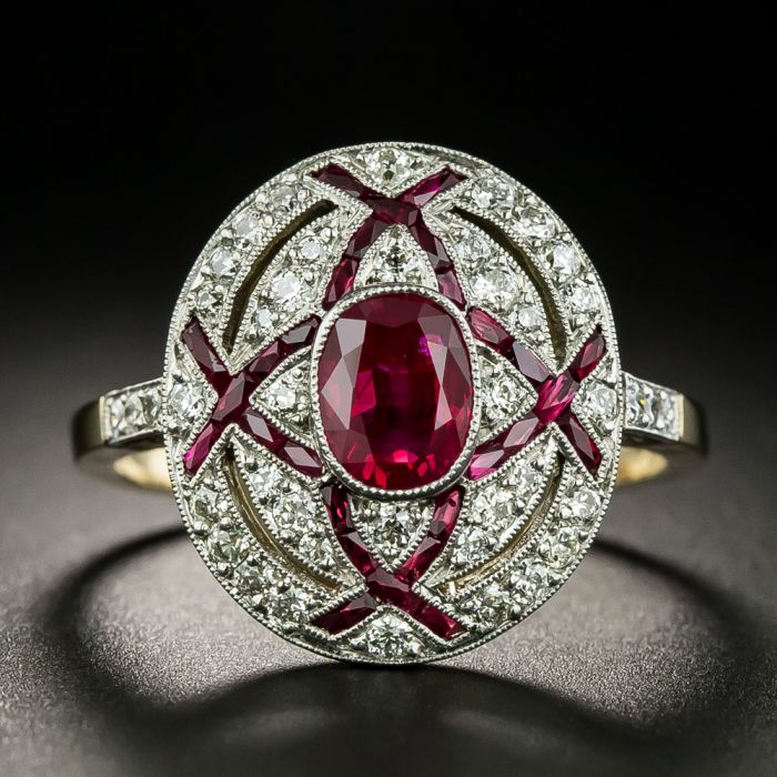Victorian 5 Stone Burma Ruby Ring - Charlotte Sayers Antique Jewellery
