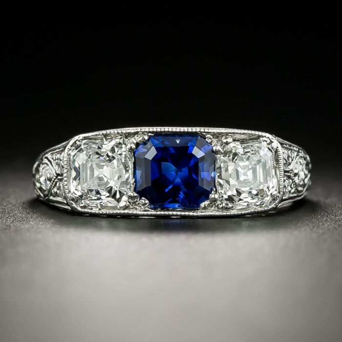 Tiffany 3 stone hot sale sapphire ring