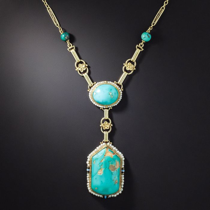 turquoise enamel necklace