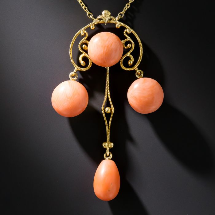 Antique coral pendant on sale