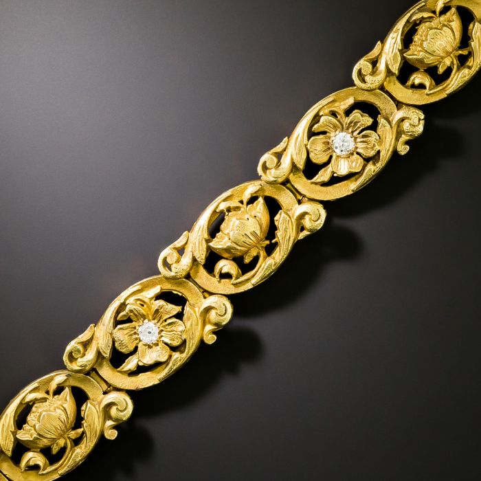 Gold new arrivals floral bracelet