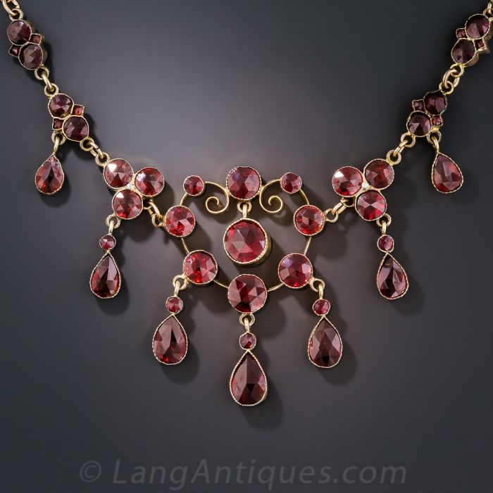 Genuine Garnet Pendant - Red Bar Necklace - Vintage Drop Necklace – Adina  Stone Jewelry