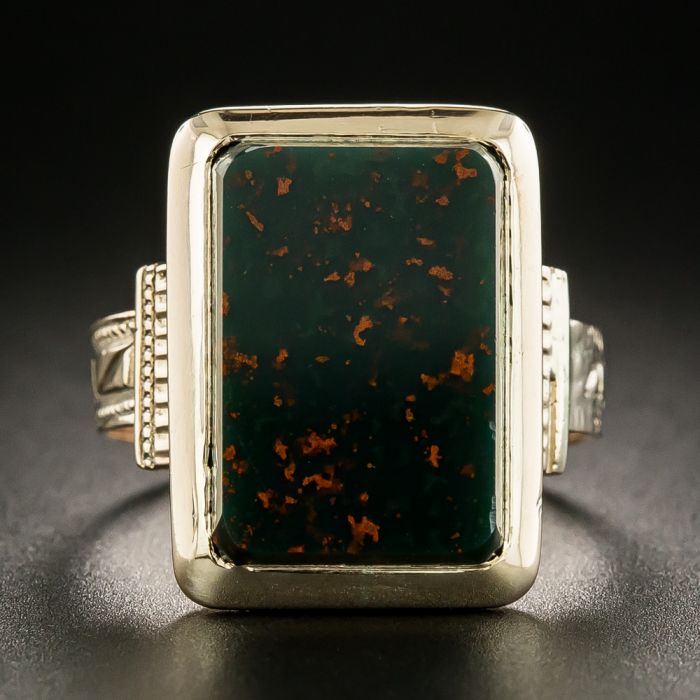 Small Bloodstone Masonic Ring - Gold Plated Sterling Silver 925 - The  Regnas Collection