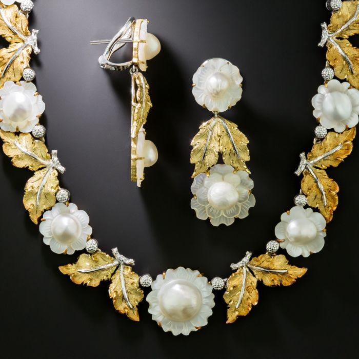 Antique Gold and Pearl Detail Earring Chains