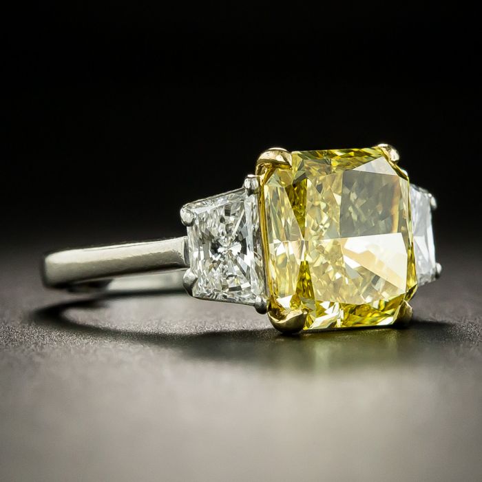 Tiffany & Co. 1.01CT Cushion Cut Yellow Diamond Ring with Diamond Acce –  The Castle Jewelry