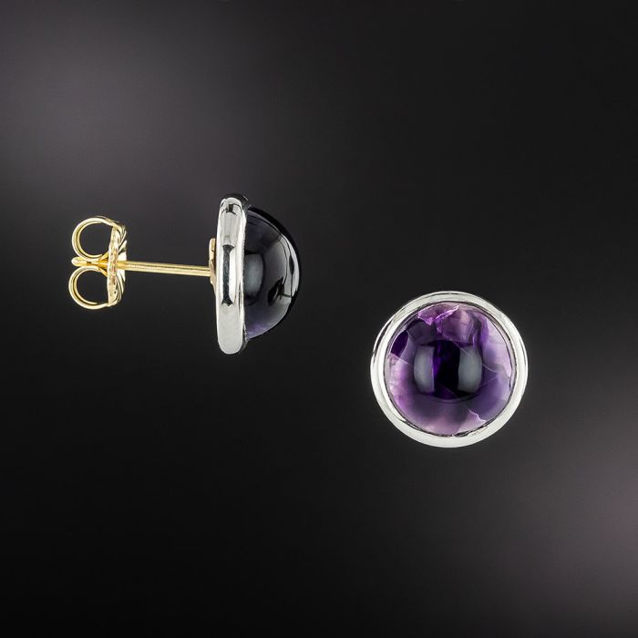 Cartier Cabochon Amethyst Earrings Circa 1920s