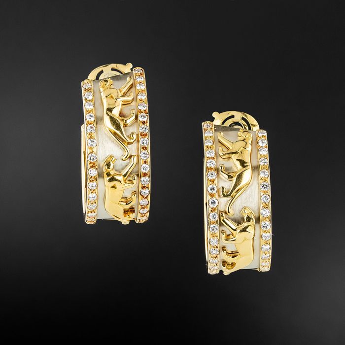 Cartier Panther Earrings with Diamonds