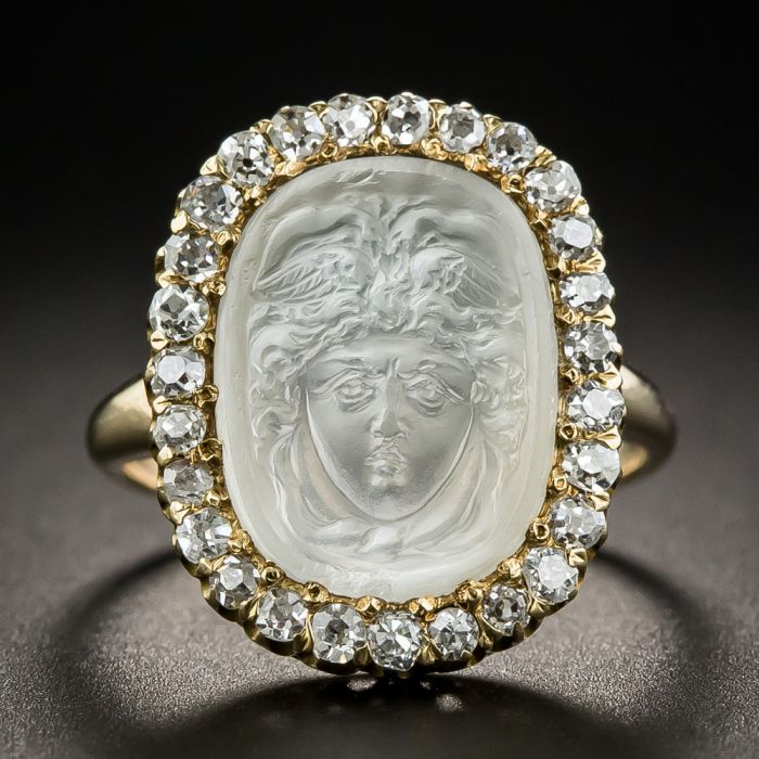 Antique carved moonstone sale