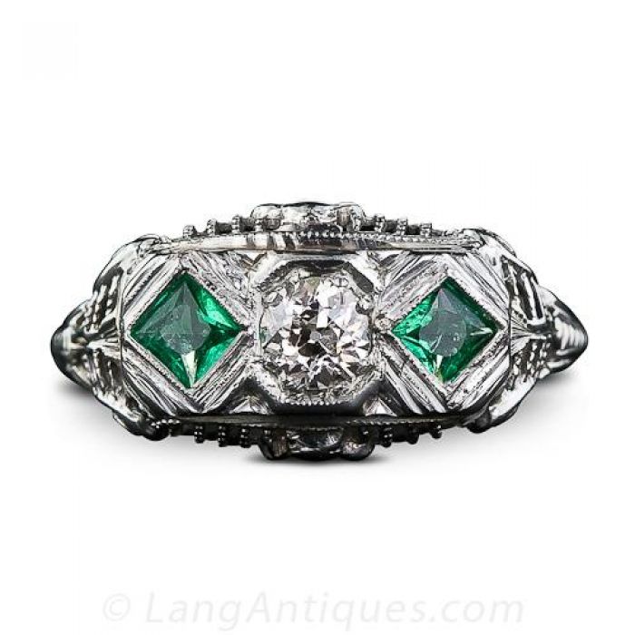 Filigree sales emerald ring