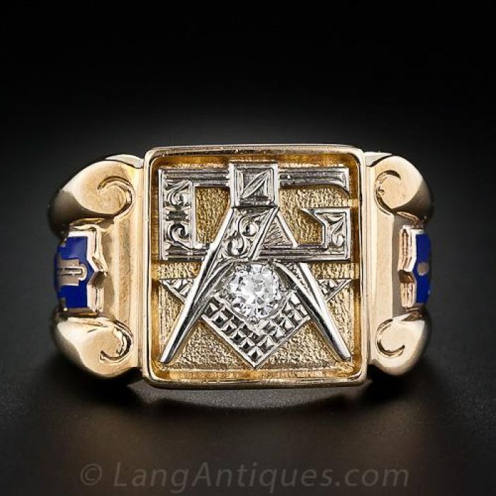 Solid 925 Sterling Silver - Mens Freemason Ring - Black Onyx 14k Gold  Finish Masonic Ring - Sizes 7-13 (7)|Amazon.com