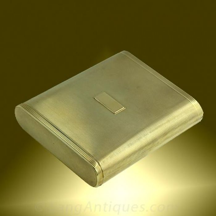 DUNHILL Cigarette Case Art Deco Sterling Silver Vintage