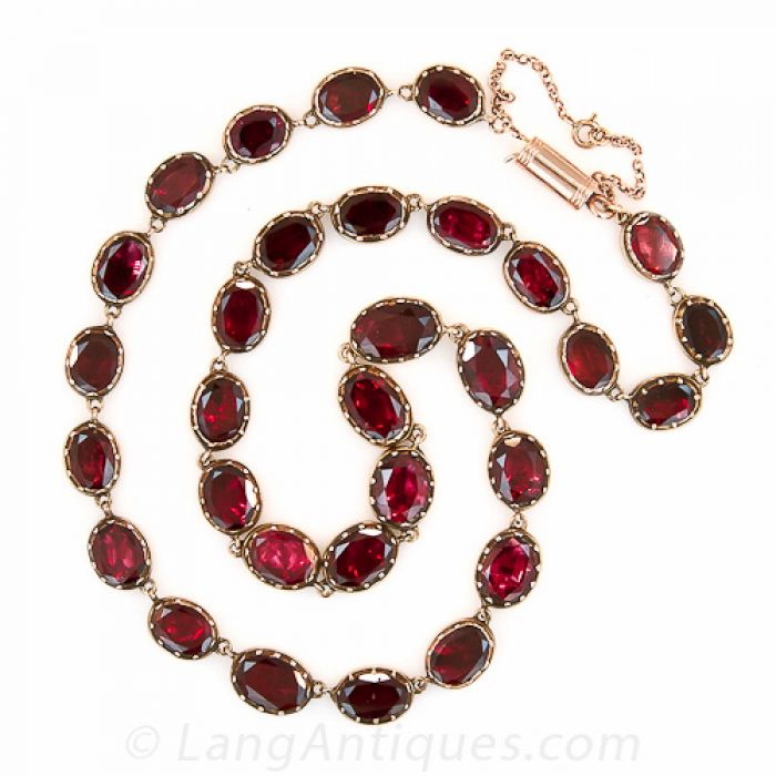 Late Victorian Flat-Cut Garnet Necklace — Isadoras Antique Jewelry