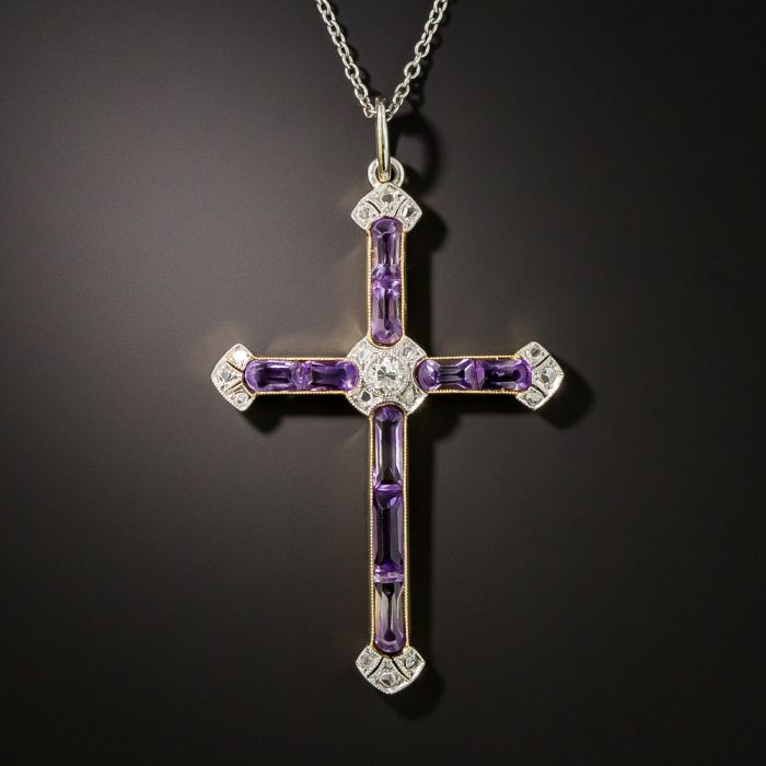 Amethyst cross online pendant