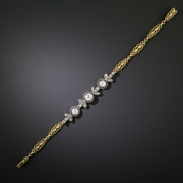 Edwardian Diamond and Sapphire* Bracelet