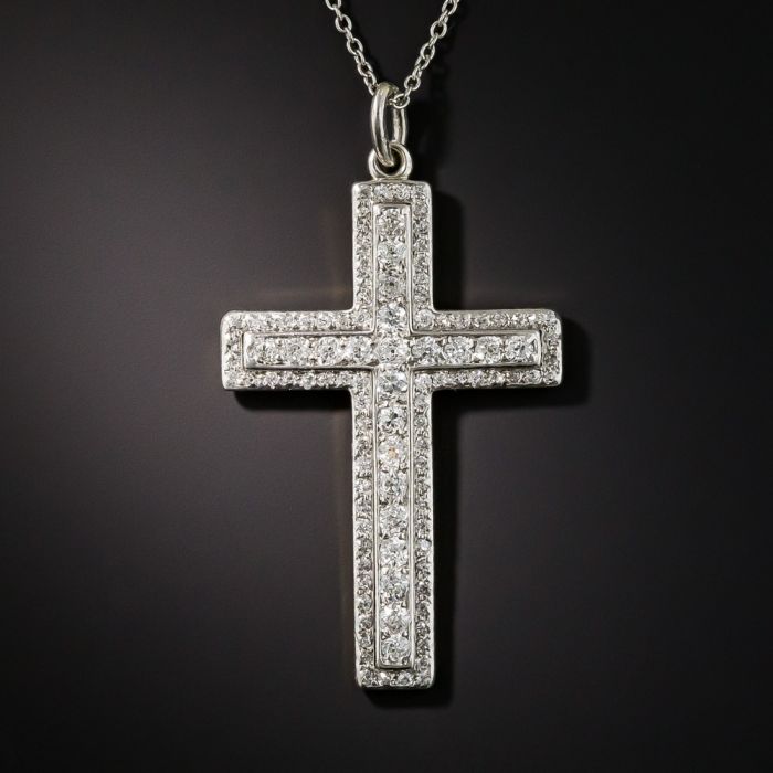 antique diamond cross necklace