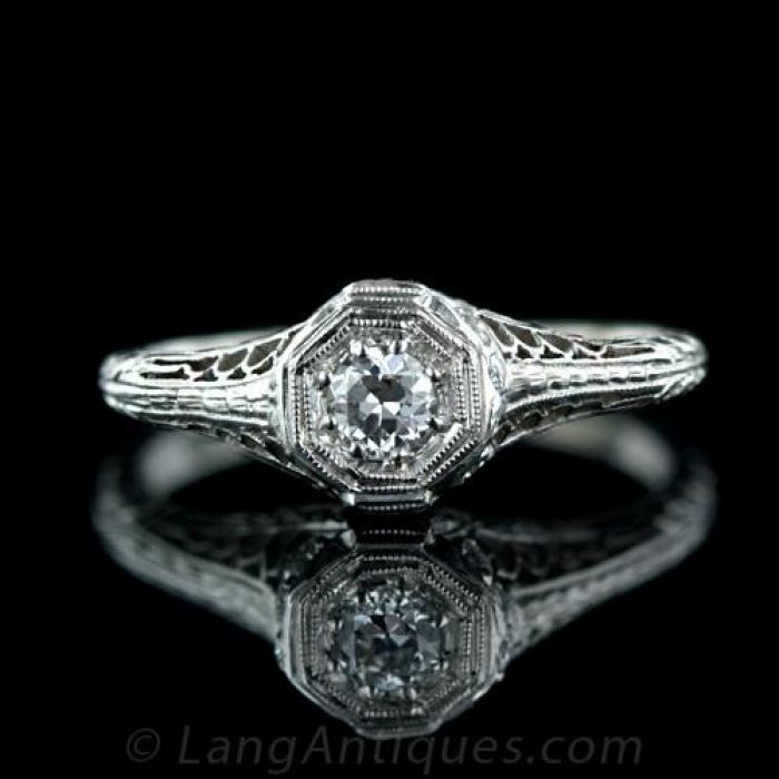 Edwardian filigree 2025 engagement rings