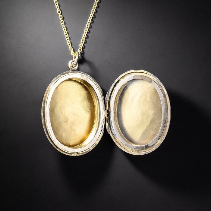 World FREEPOST Victorian Gold engraved front and back oval Love locket British
