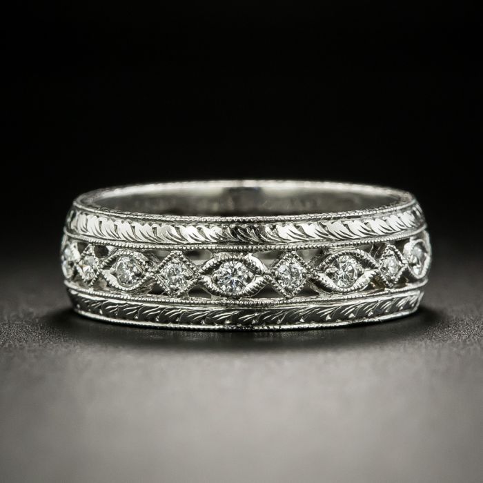 Antique narrow outlet platinum eternity ring