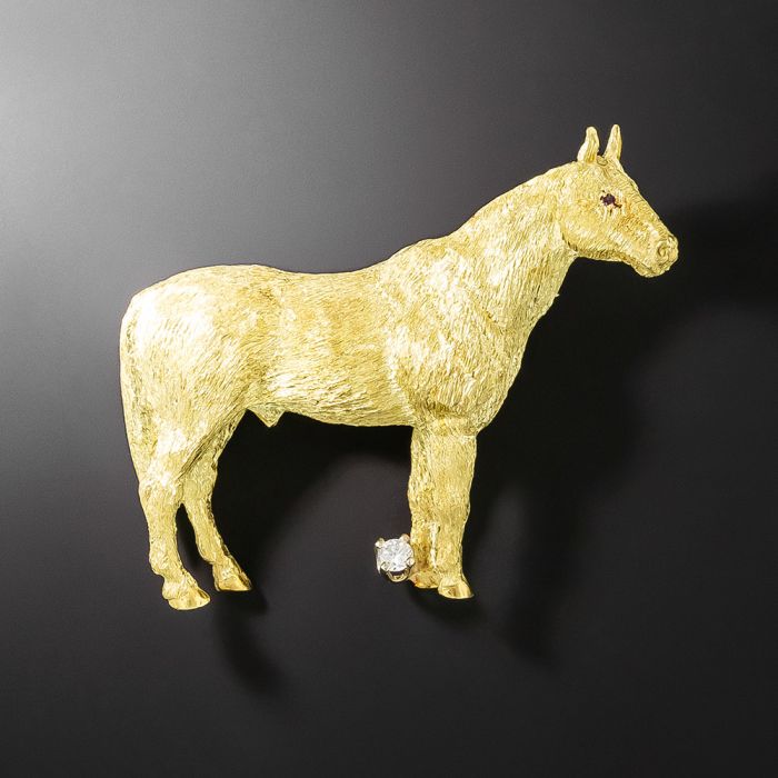Horse Brooch with Diamond by Guyot