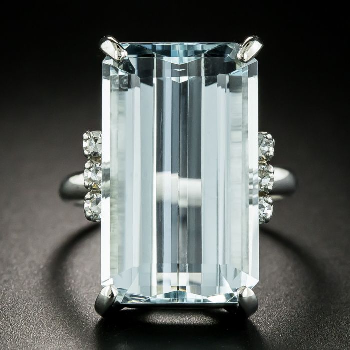 Aquamarine and Diamond 1 Carat Engagement Ring | Willa | Braverman Jewelry