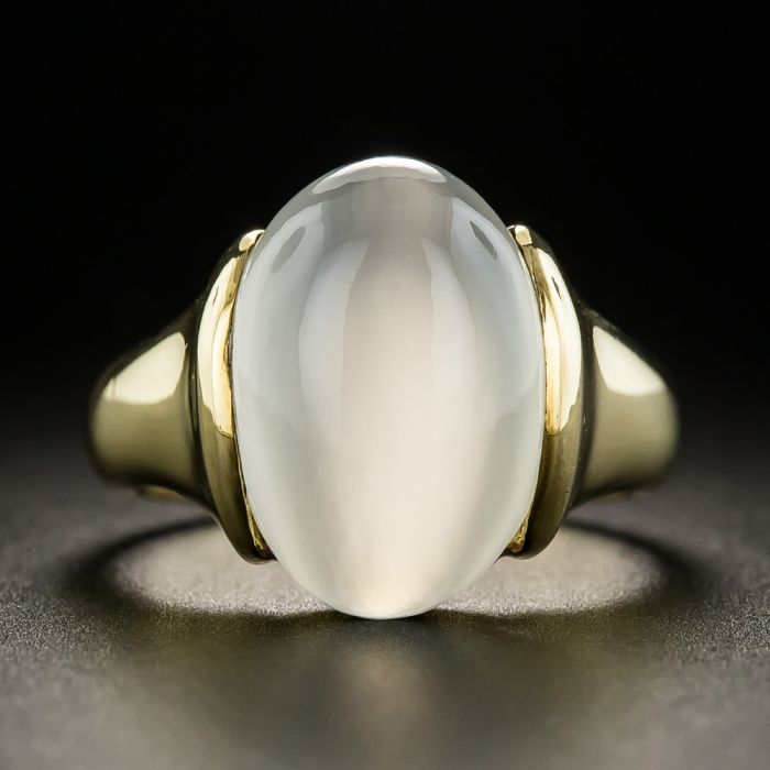 5mm round natural moonstone ring gold vintage moonstone engagement rin –  WILLWORK JEWELRY