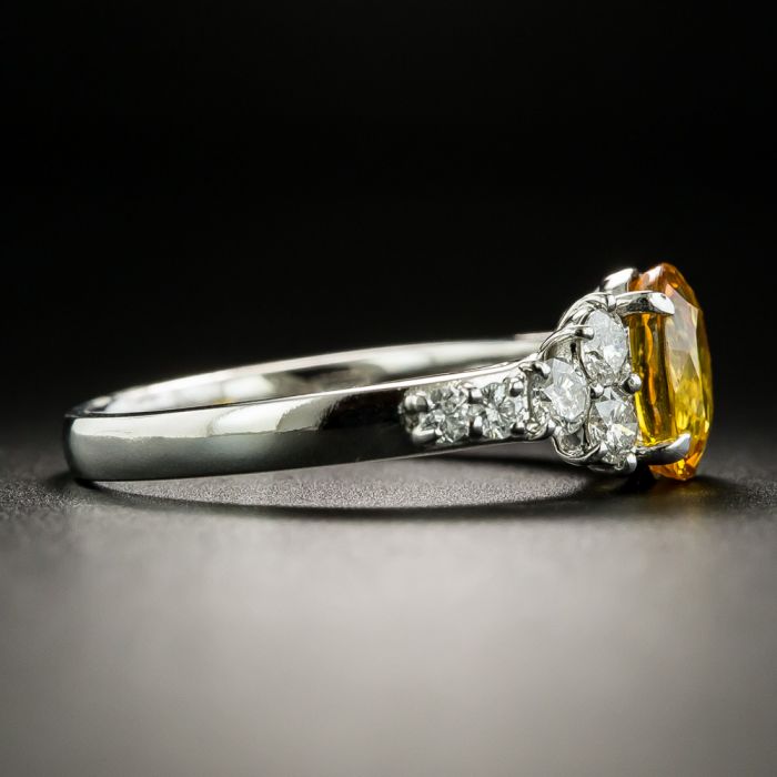 Estate 2.42 Carat Yellow Sapphire and Diamond Ring